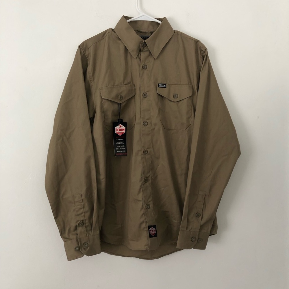 Dixxon Flannel Workforce Beige Brown Long Sleeve New NWT
